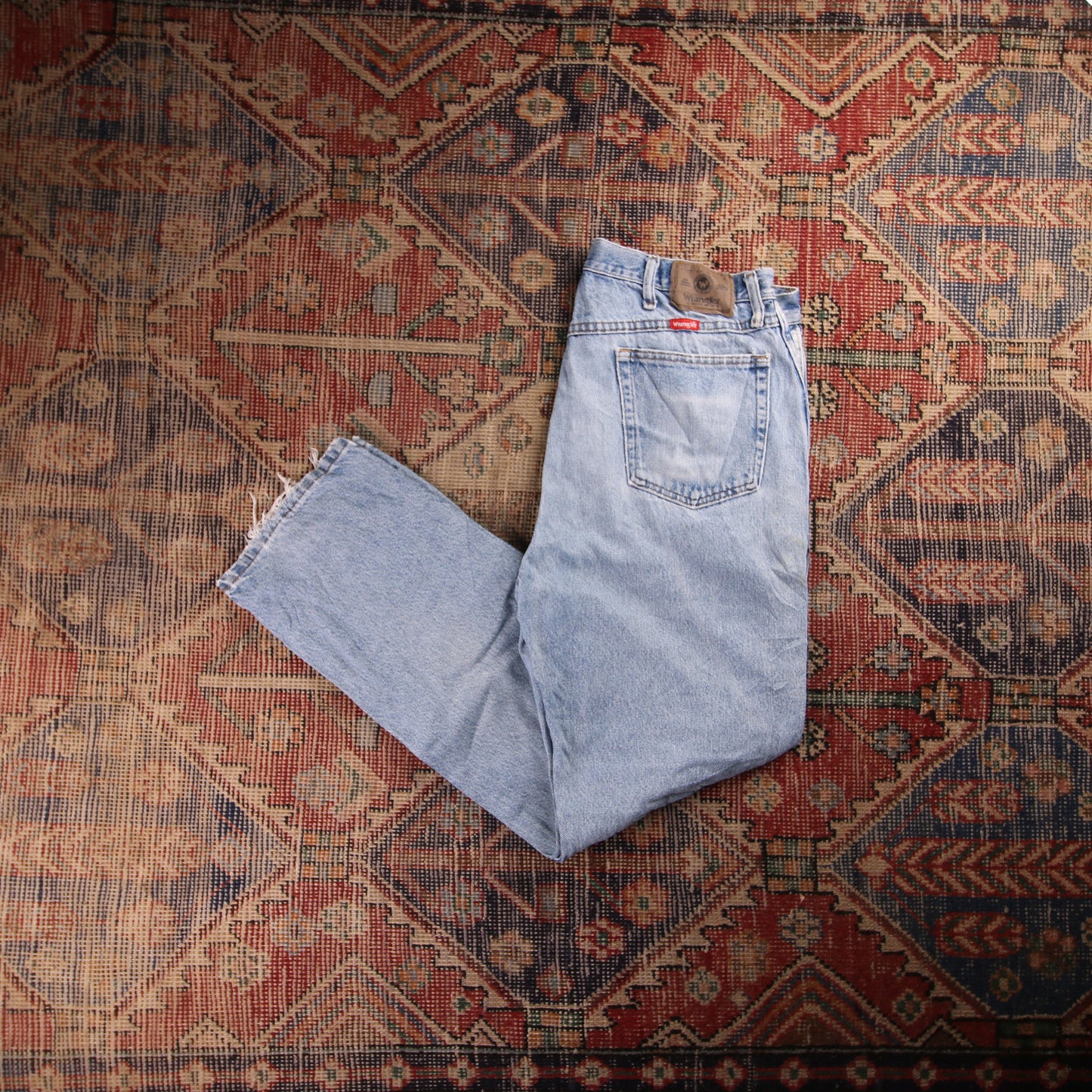Wrangler W36 L31 Straight Leg Blue Denim Jeans