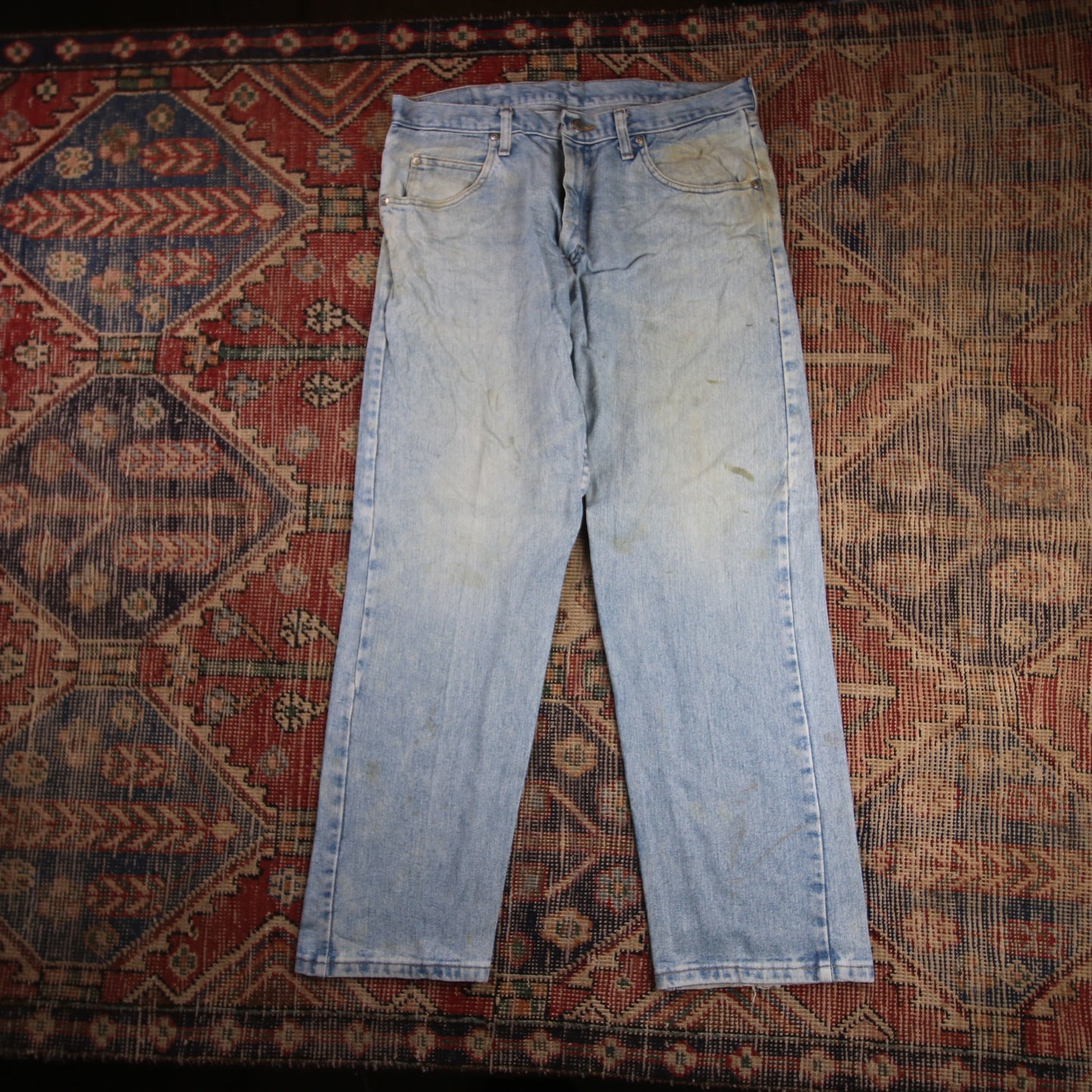 Wrangler W34 L29 Straight Leg Loose Fit Blue Denim Jeans