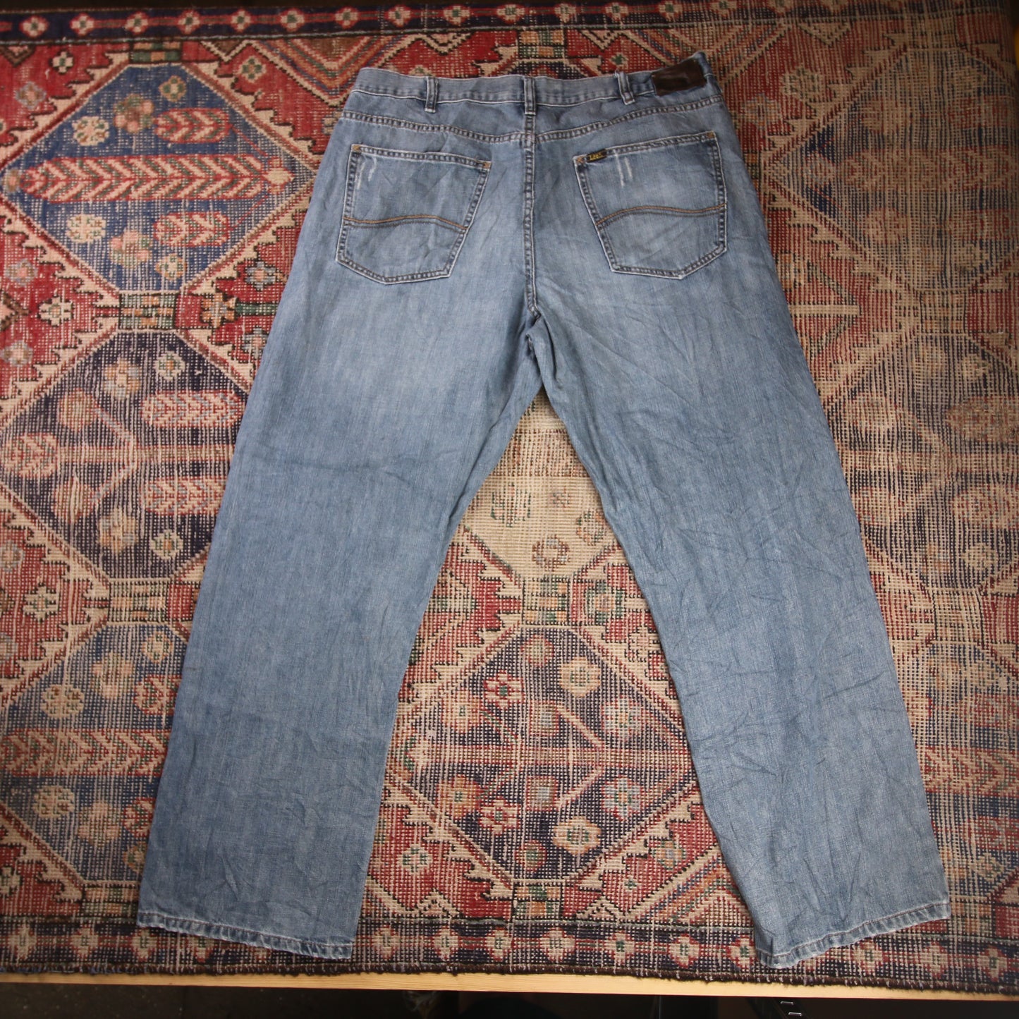 Lee W36 L30 Straight Leg Relaxed Fit Blue Denim Jeans