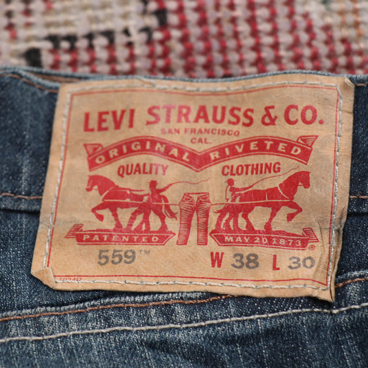 Levi's 559 Red Tab W40 L29 Straight Leg Relaxed Fit Blue Denim Jeans