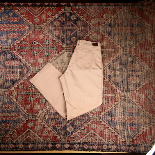 Lee W32 L30 Straight Leg Beige Denim Jeans