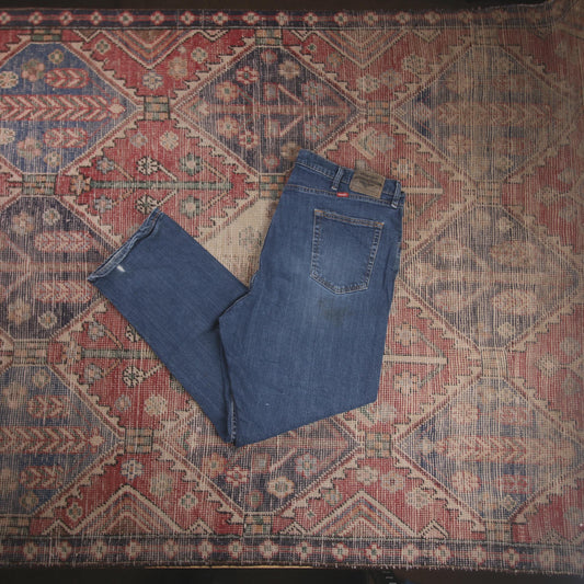 Wrangler W40 L29 Straight Leg Loose Fit Blue Denim Jeans