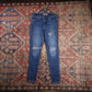 Levi's 720 W26 L26 Skinny Classic Ripped Style Blue Denim Jeans