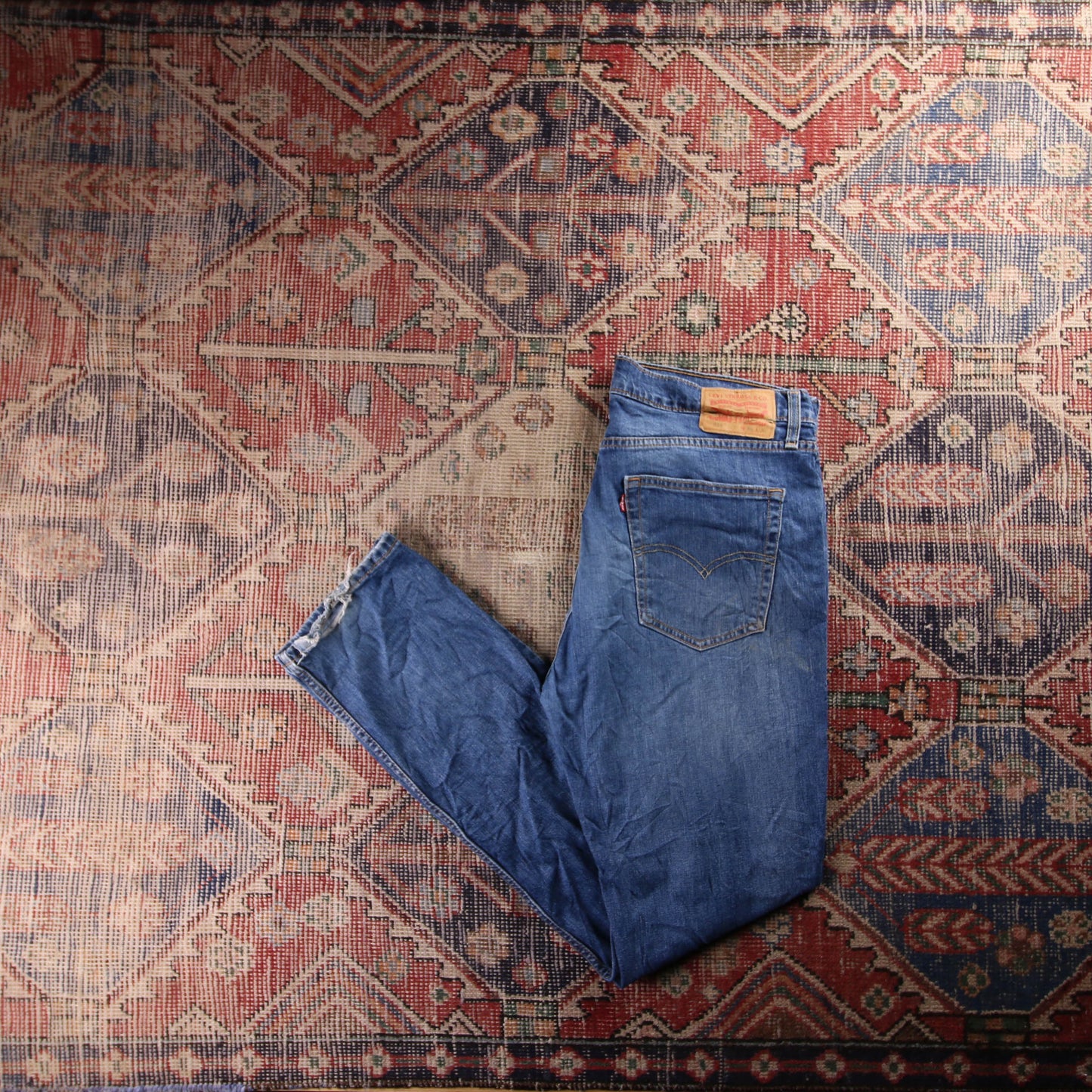 Levi's 514 Red Tab W36 L34 Straight Leg Blue Denim Jeans