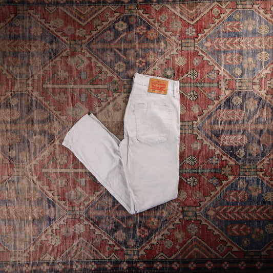 Levi's 502 White Tab W30 L29 Tapered Leg Regular Fit White Denim Jeans