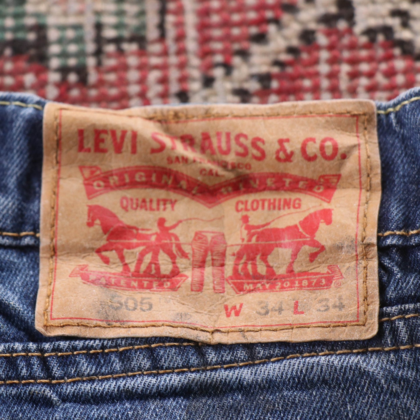 Levi's 505 Red Tab W30 L32 Straight Leg Regular Fit Blue Denim Jeans