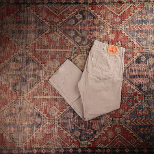 Levi's 505 W38 L28 Straight Leg Regular Fit Beige Denim Jeans