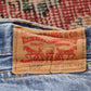 Levi's 505 Orange Tab W42 L30 Straight Leg Regular Fit Classic Ripped Style Blue