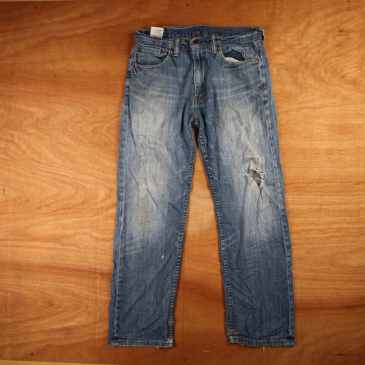 Levi's 505 Red Tab W32 L28 Straight Leg Regular Fit Blue Denim Jeans