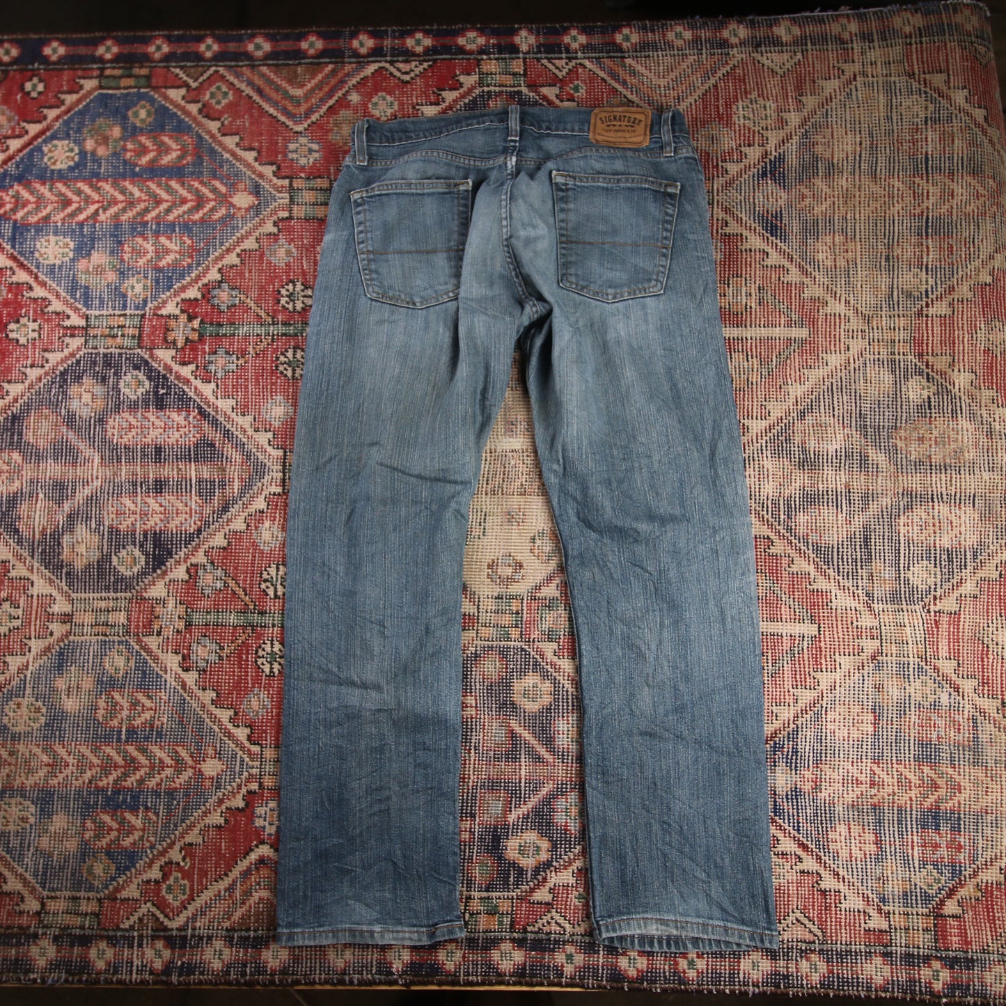 Levi's Signature W34 L29 Classic Ripped Style Blue Denim Jeans