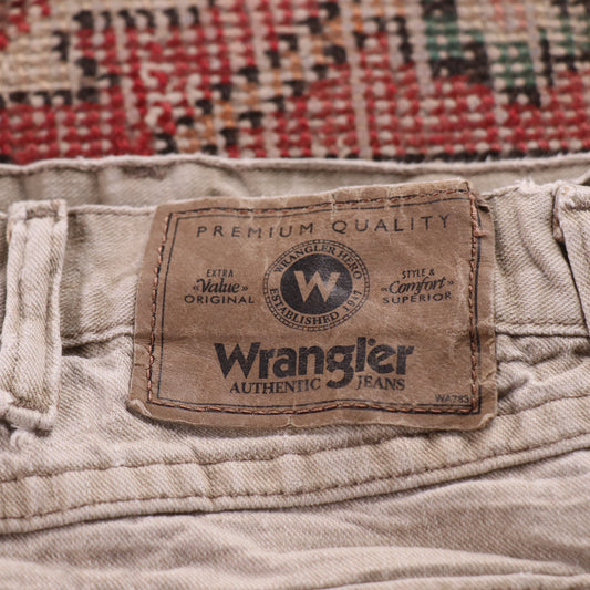 Wrangler 783 W36 L32 Straight Leg Classic Ripped Style Beige Denim Jeans