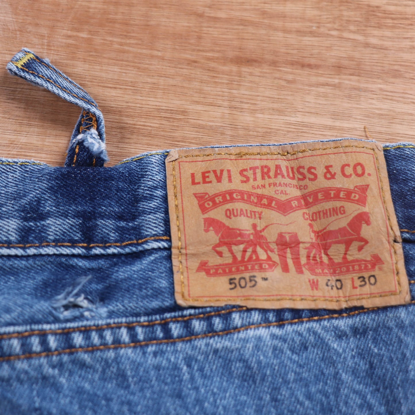 Levi's 505 Red Tab W40 L25 Straight Leg Regular Fit Blue Denim Jeans
