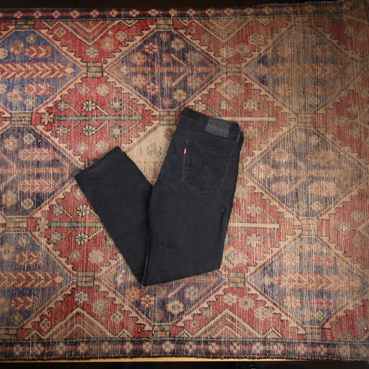 Levi's W34 L29 Straight Leg Black Denim Jeans