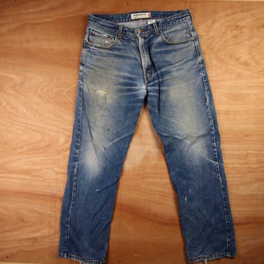 Levi's 505 Red Tab W36 L31 Straight Leg Regular Fit Blue Denim Jeans