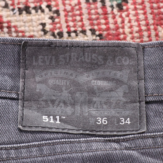 Levi's 511 Red Tab W36 L32 Slim Fit Grey Denim Jeans
