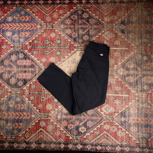 Dickies W26 L27 Straight Leg Black Cotton Blend Trousers