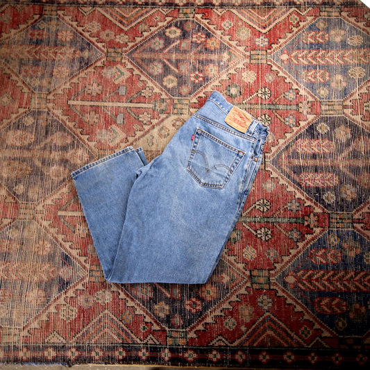 Levi's 550 W34 L28 Tapered Leg Relaxed Fit Blue Denim Jeans