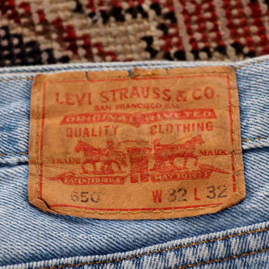 Levi's 550 W32 L26 Tapered Leg Relaxed Fit Blue Denim Jeans