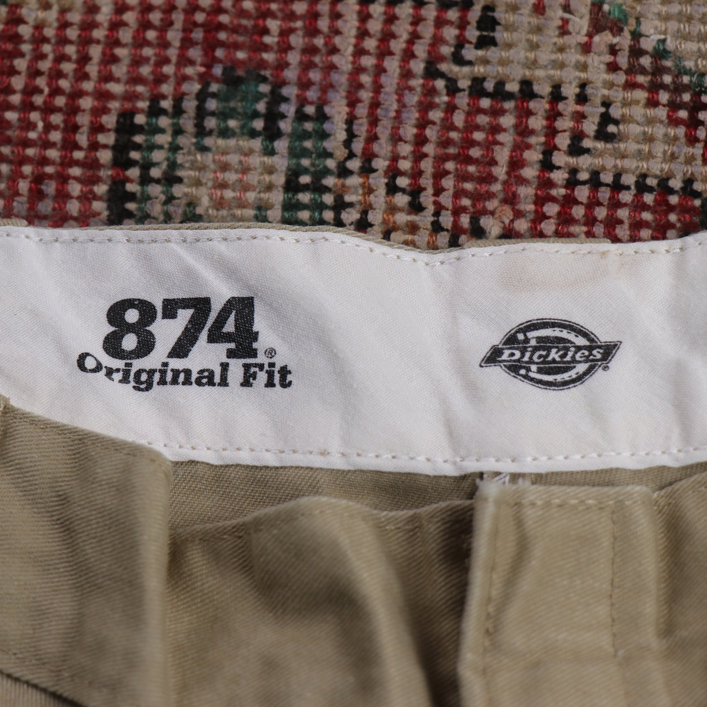 Dickies 874 W38 L25 Straight Leg Beige Cotton Blend Trousers