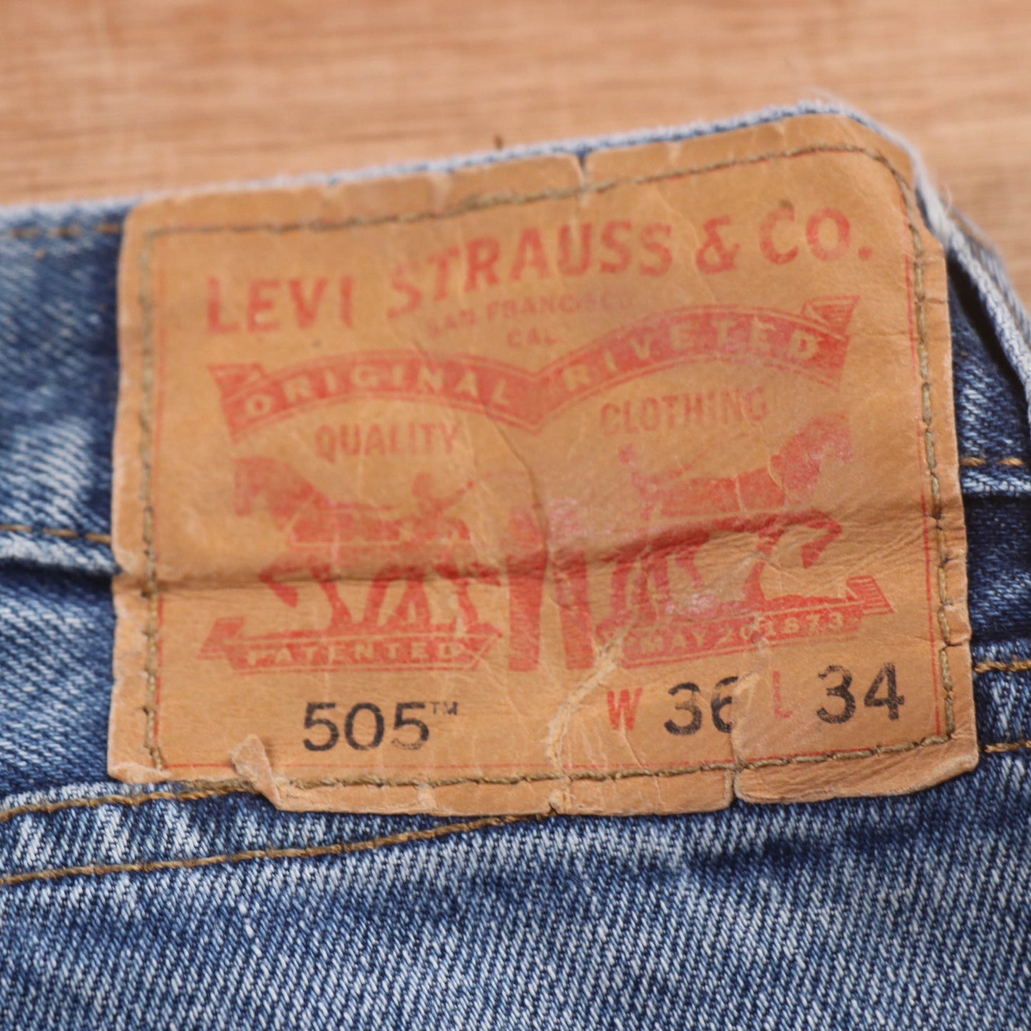 Levi's 505 Red Tab W36 L32 Straight Leg Regular Fit Blue Denim Jeans