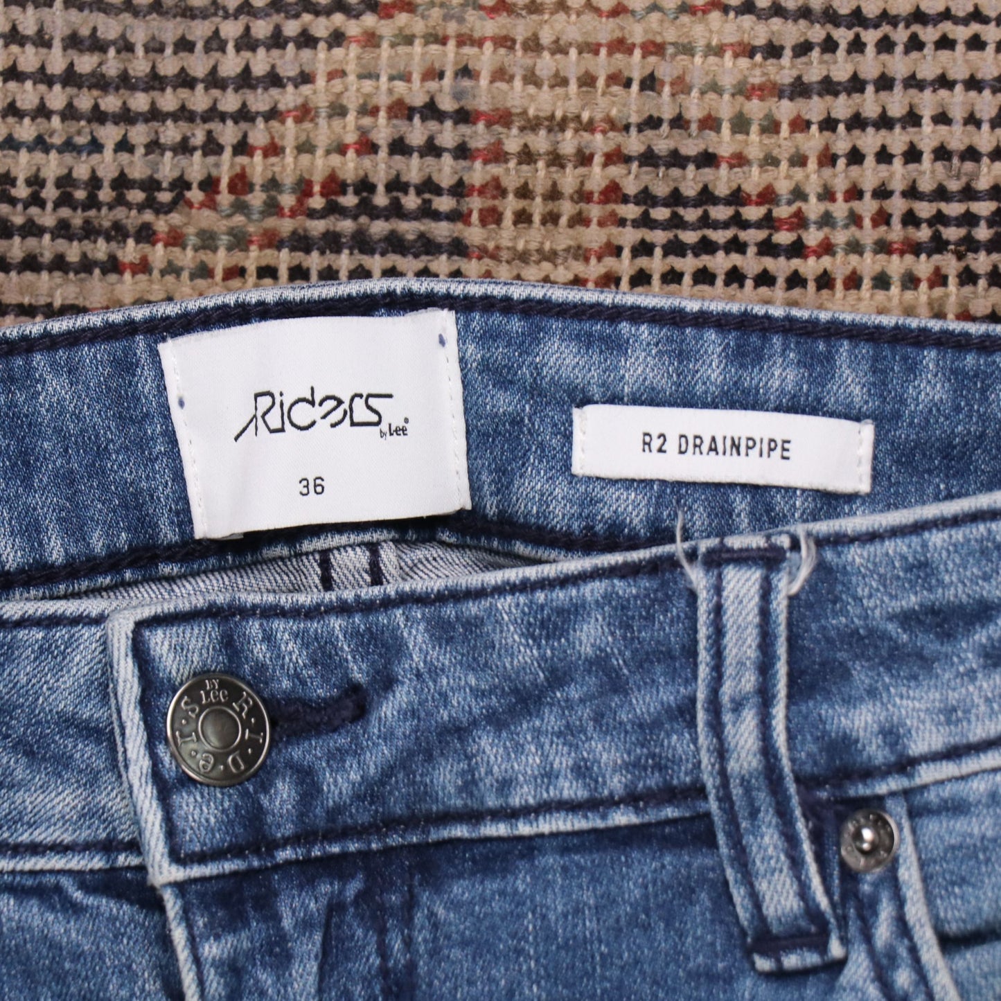Riders W34 L27 Straight Leg Blue Denim Jeans