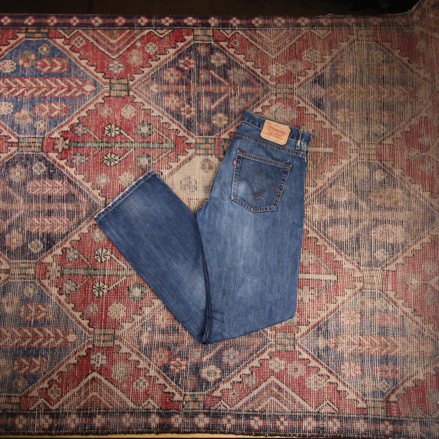 Levi's 37506 W34 L32 Straight Leg Blue Denim Jeans