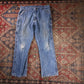 Wrangler W36 L29 Carpenter Classic Ripped Style Blue Denim Jeans