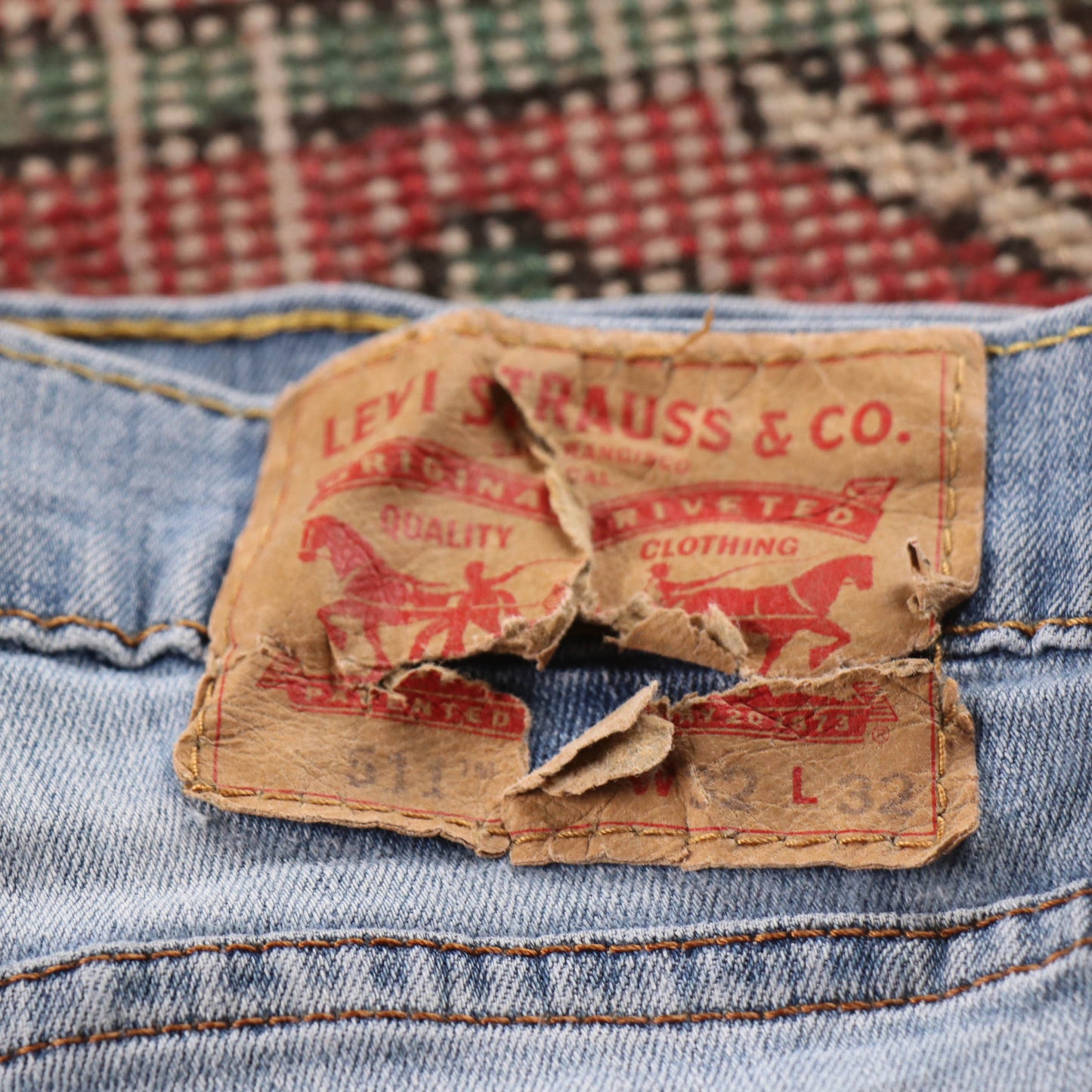 Levi's 511 Red Tab W32 L30 Slim Fit Blue Denim Jeans