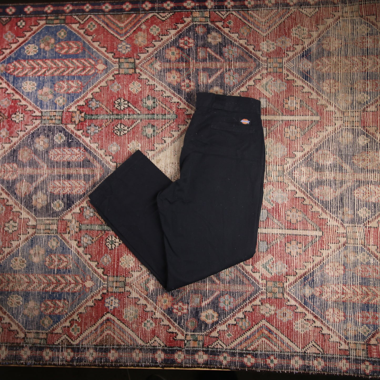 Dickies W34 L27 Straight Leg Black Cotton Blend Trousers