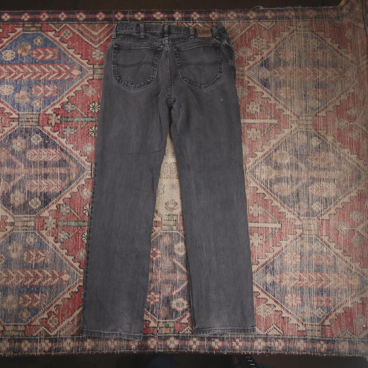 Lee W32 L31 Straight Leg Regular Fit Black Denim Jeans