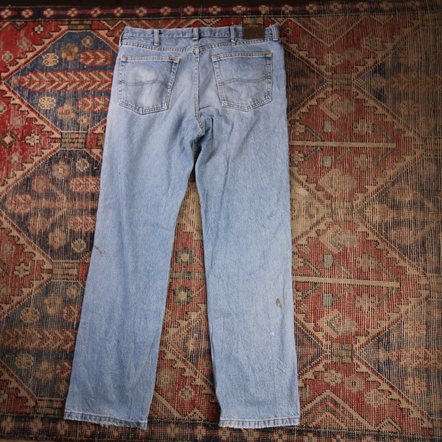 Lee W36 L32 Straight Leg Relaxed Fit Blue Denim Jeans