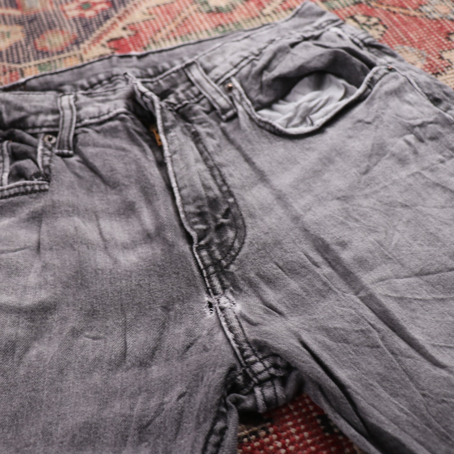 Levi's 502 W30 L28 Tapered Leg Regular Fit Grey Denim Jeans