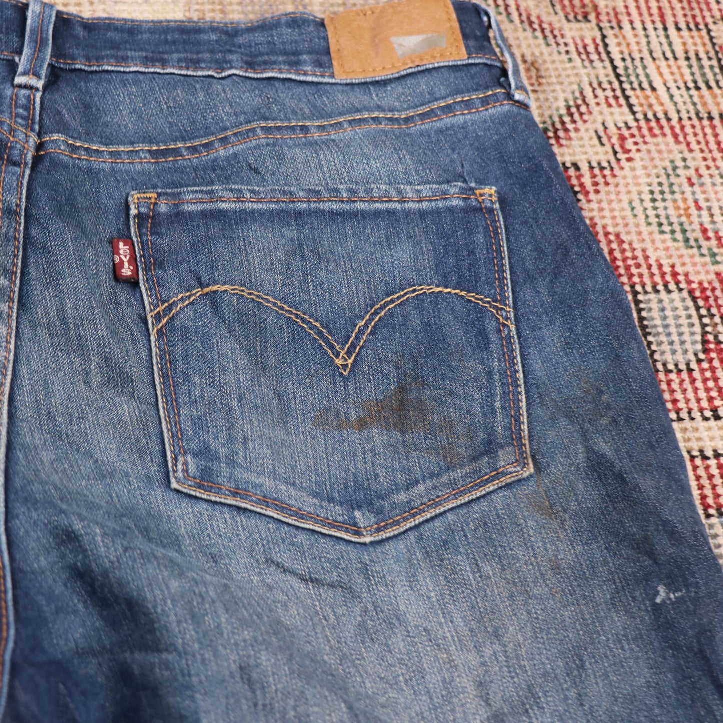 Levi's W32 L30 Flared Blue Denim Jeans