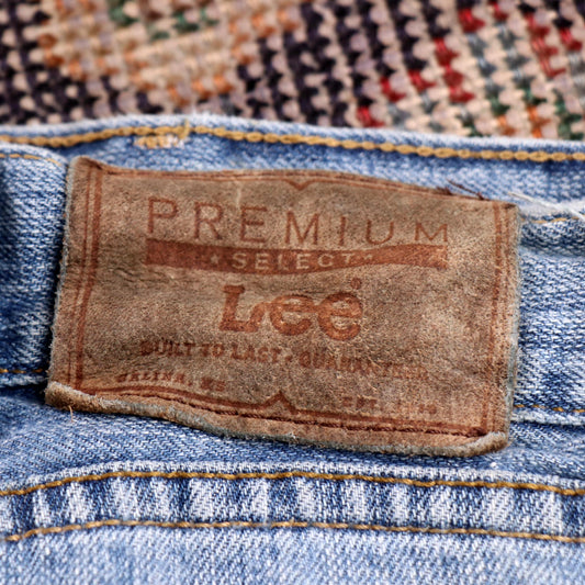 Lee W40 L29 Straight Leg Relaxed Fit Blue Denim Jeans