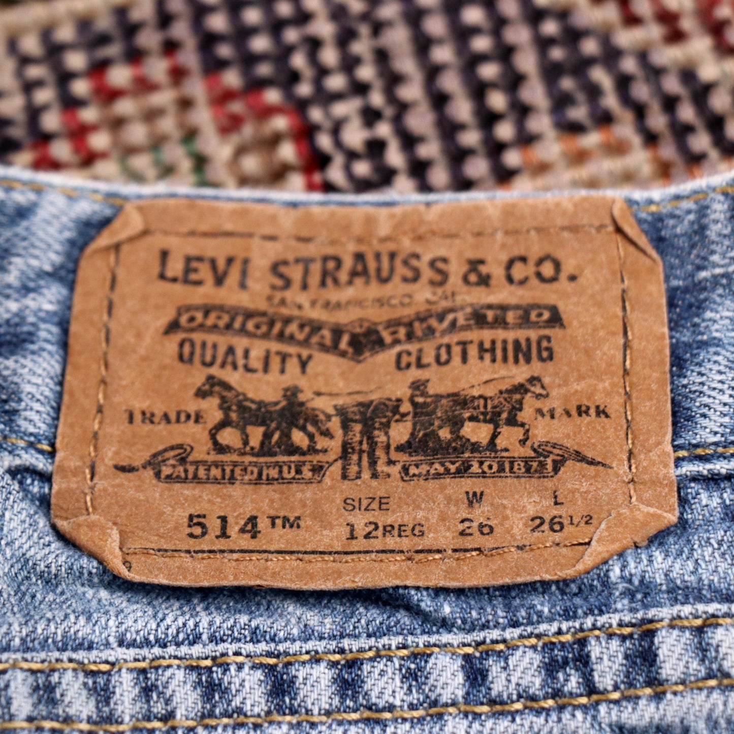 Levi's 514 W24 L25 Straight Leg Classic Ripped Style Blue Denim Jeans