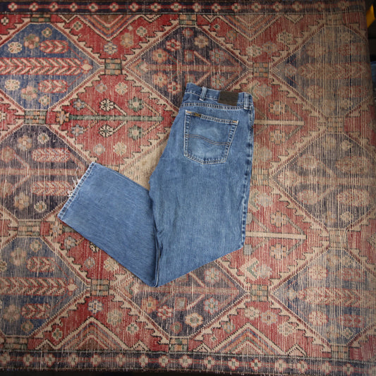 Lee W34 L28 Straight Leg Relaxed Fit Blue Denim Jeans