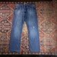 Wrangler W38 L32 Straight Leg Relaxed Fit Blue Denim Jeans