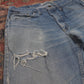 Lee W34 L32 Straight Leg Relaxed Fit Classic Ripped Style Blue Denim Jeans