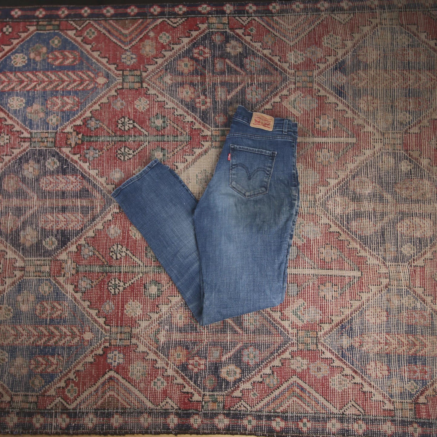 Levi's W30 L30 Straight Leg Classic Ripped Style Blue Denim Jeans