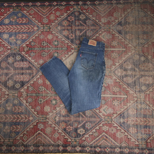 Levi's W30 L30 Straight Leg Classic Ripped Style Blue Denim Jeans