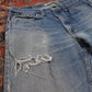 Lee W34 L32 Straight Leg Relaxed Fit Classic Ripped Style Blue Denim Jeans