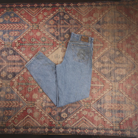 Wrangler W32 L33 Straight Leg Regular Fit Blue Denim Jeans