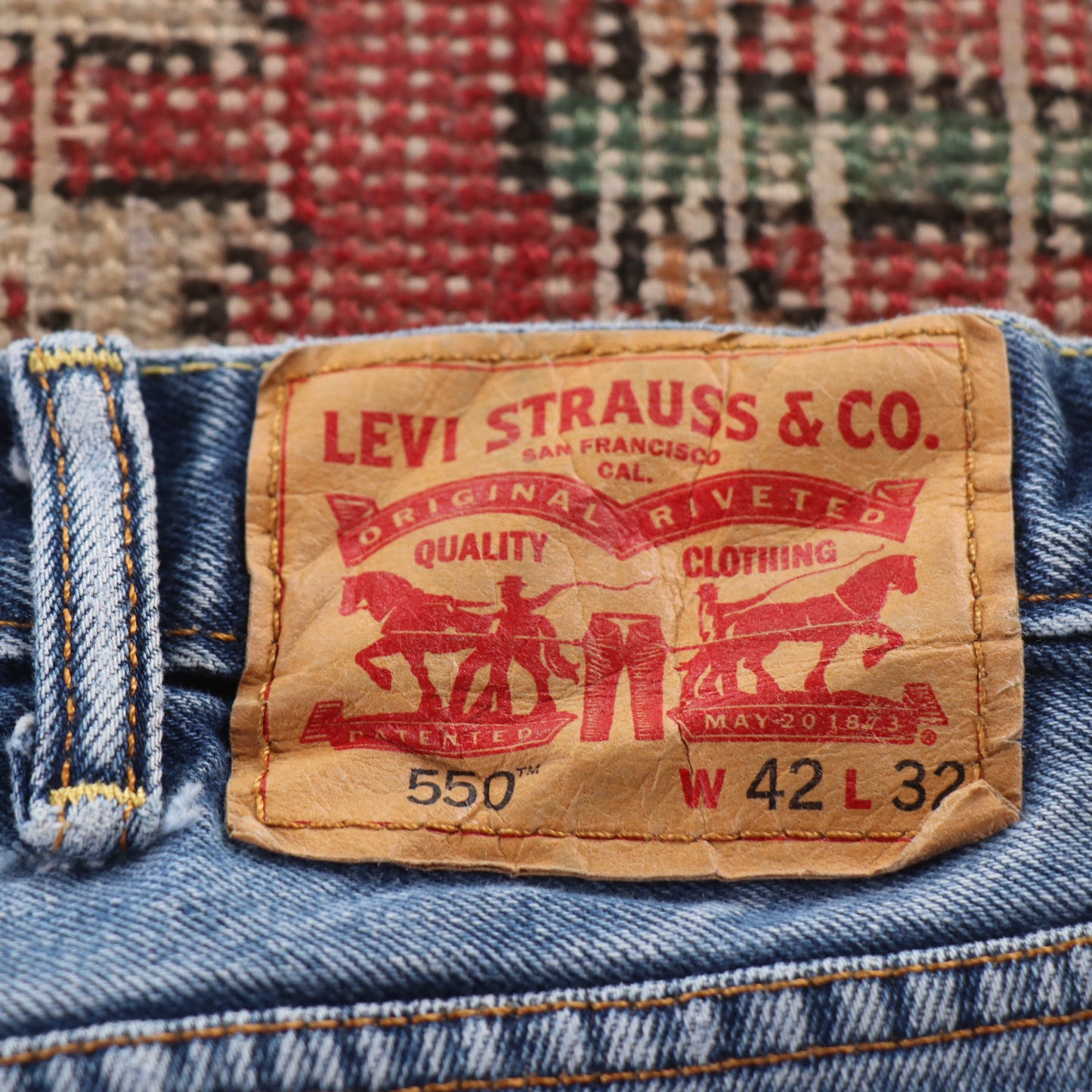 Levi's 550 Red Tab W30 L30 Tapered Leg Relaxed Fit Blue Denim Jeans
