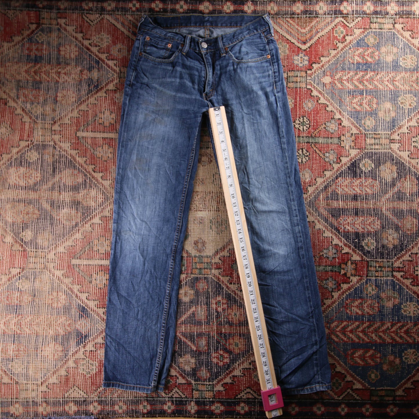 Levi's 505 Red Tab W30 L33 Straight Leg Regular Fit Blue Denim Jeans