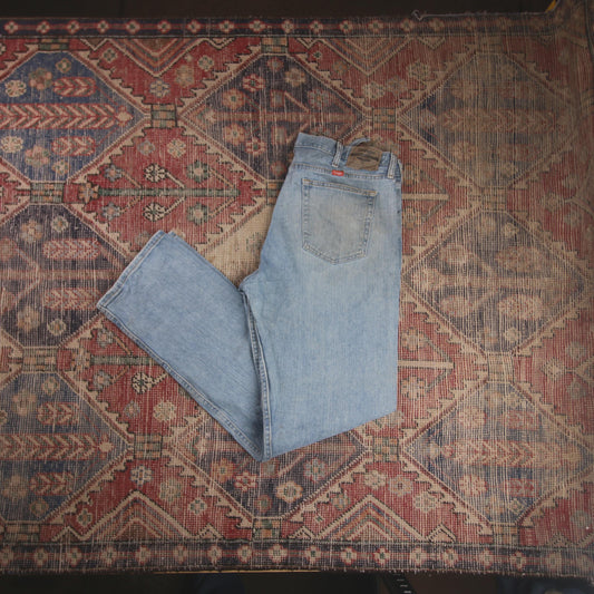 Wrangler W36 L34 Straight Leg Relaxed Fit Blue Denim Jeans