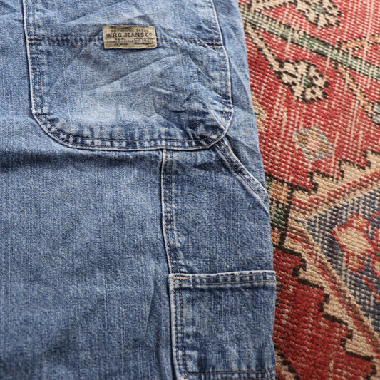 Wrangler W38 L30 Straight Classic Ripped Style Blue Denim Jeans