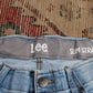 Lee W34 L28 Straight Leg Slim Fit Blue Denim Jeans