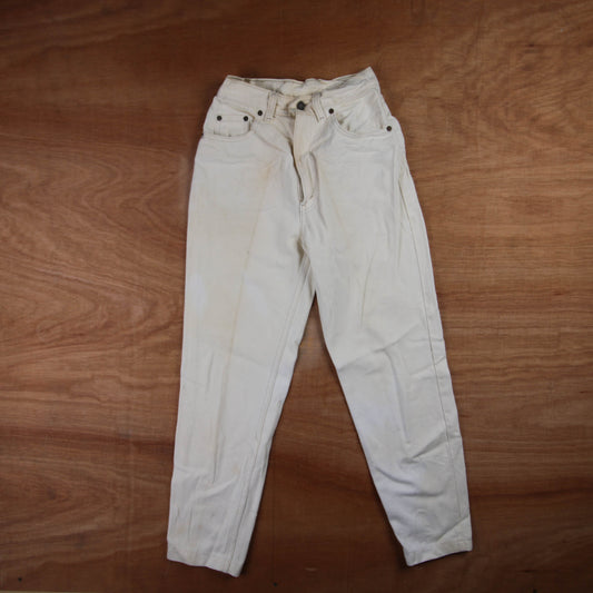 Levi's 531 Red Tab W24 L25 Relaxed Fit White Denim Jeans