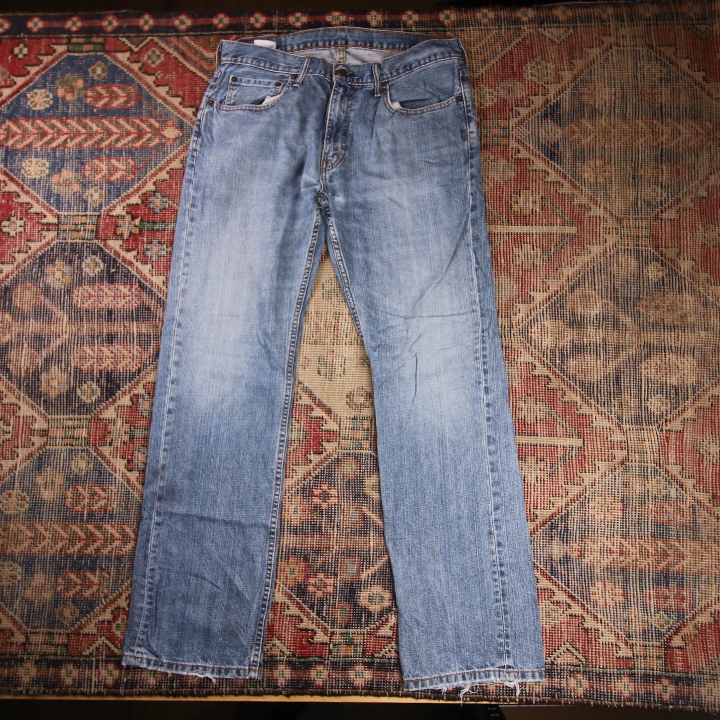 Levi's W38 L32 Straight Leg Blue Denim Jeans