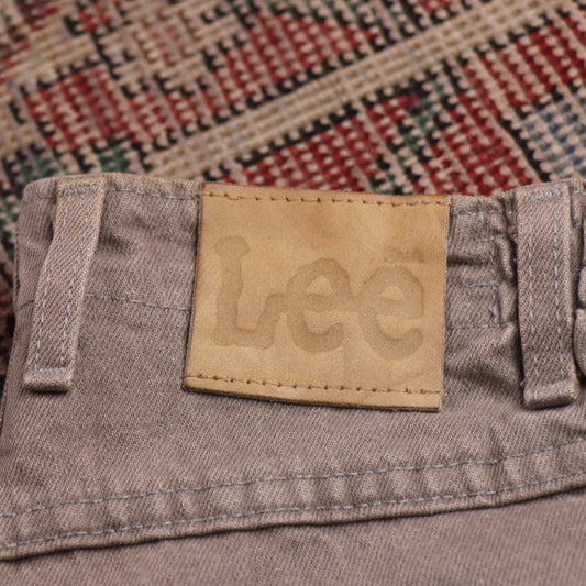 Lee W28 L28 Tapered Leg Relaxed Fit Beige Denim Jeans